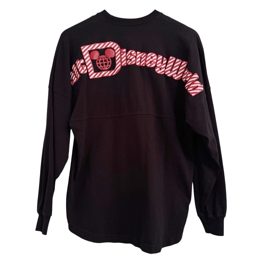 Walt Disney World Christmas Candy Cane Spirit Jersey Black Red XS